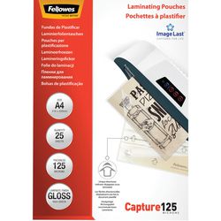 Pochettes de plastification Fellowes 5396301 transparentes 125 microns paquet de 25