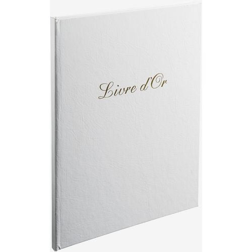 Gastenboek exacompta 4982e wit karton, pu, pvc