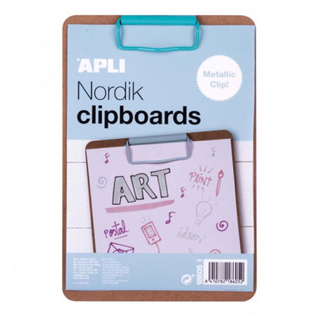 Apli Kids Presse-papiers en bois A5 bleu – Tableau d'écriture robuste pour enfants.