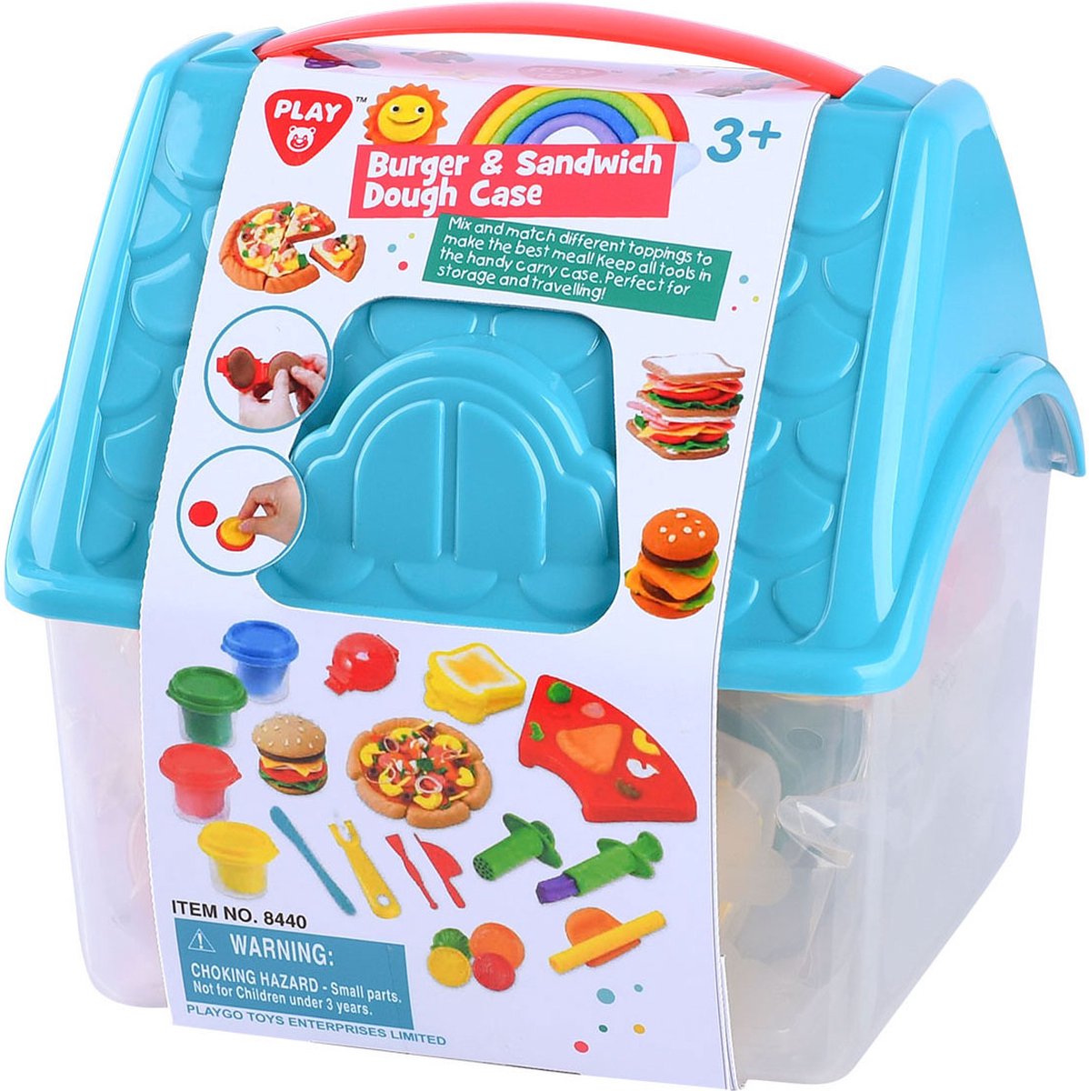 Playgo hamburger et sandwich en argile dans une boîte de rangement - 4 pots en argile