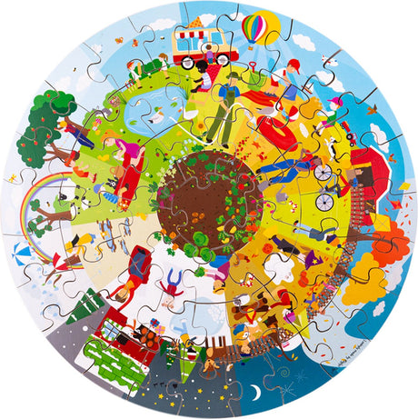 Puzzle de sol rond Bigjigs quatre saisons.