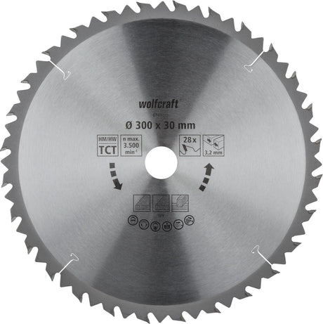 Wolfcraft - lame de scie circulaire pour table de scie 300x30mm - 28 dents - lame de scie pour scie à table - 6741000
