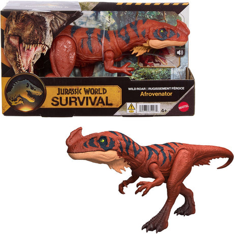 Mattel Jurassic World Wild Roaring Afrovenator Dinosaur Action Figure - Avec lumières et sons