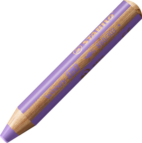 Stabilo Woody 3 en 1 - crayon de couleur multi-talents - lilas pastel