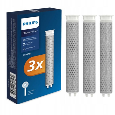 Pommeau de douche Philips + 3 filtres de douche - 4 filtres au total pour 4 mois de protection de la peau et des cheveux - qualité supérieure - marque connue