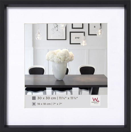 Style Walther en acier - cadre en plastique - format photo 40x40 cm - noir