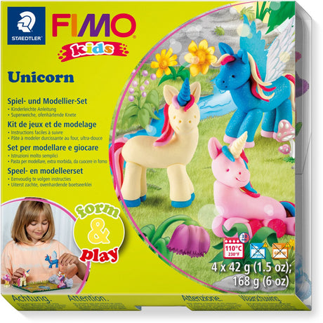 Fimo kids 8034 - pâte à modeler durcissant au four - jeu de formes licorne