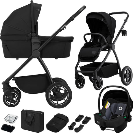 Poussette Lionelo Meril 3en1 - buggy - nacelle XL, poussette siège auto certifié ADAC - roues tout terrain - set d'accessoires complet - UPF50+