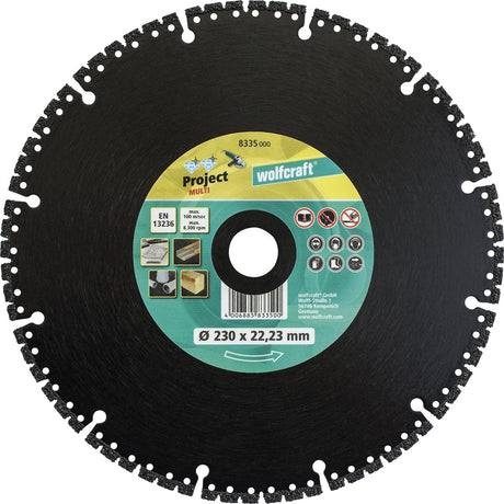Wolfcraft - disque à tronçonner diamanté pro ø 230 mm - disque à tronçonner diamanté pour meuleuse d'angle - disque à tronçonner - 8335000