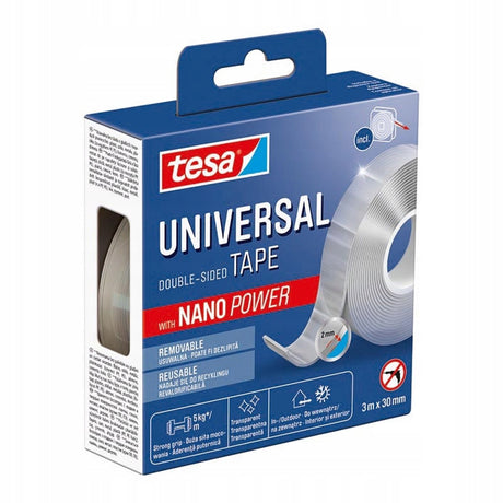 Ruban de montage double face Tesa nano power 3 m x 30 mm - hautement réutilisable