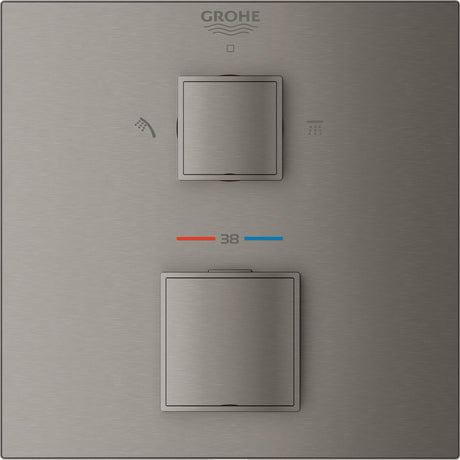 Grohe mitigeur thermostatique de douche grohtherm cube - avec garniture - graphite dur - 24154al0