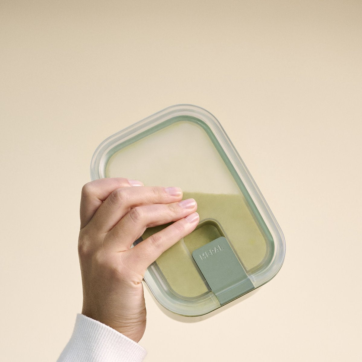 Mepal récipient alimentaire en verre easyclip - 1,5 l - plat allant au four - sauge nordique