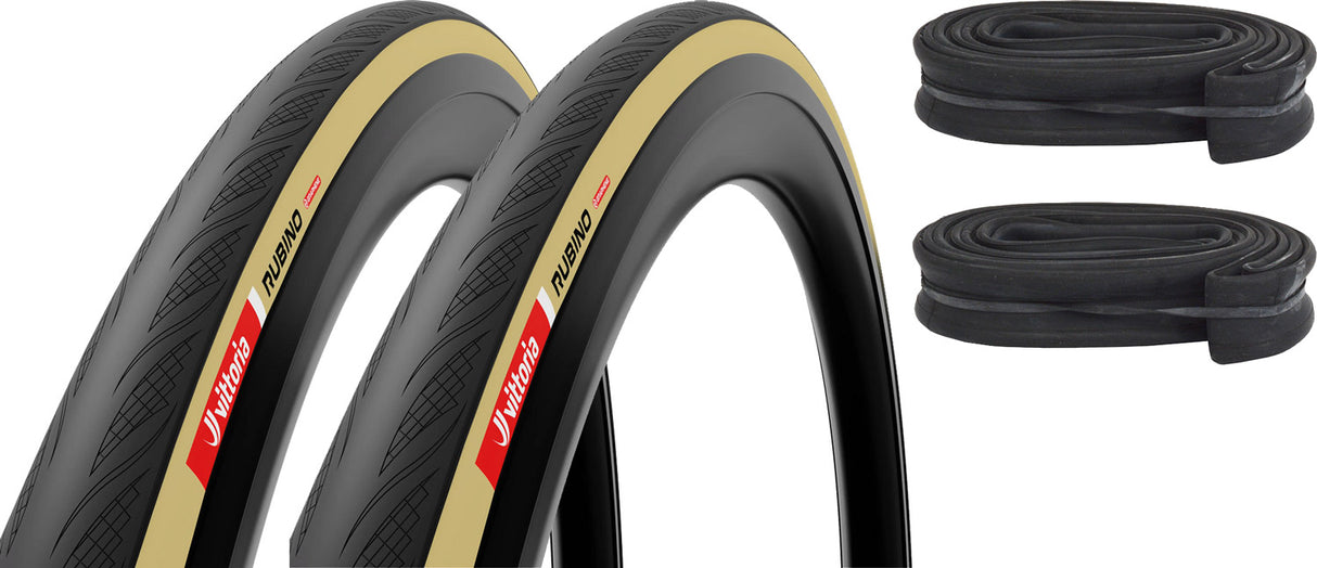 Vittoria rubino v graphene 2.0 folding tyre set incl. 60mm inner tubes