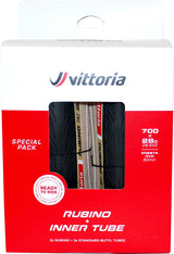Vittoria rubino v graphene 2.0 folding tyre set incl. 60mm inner tubes