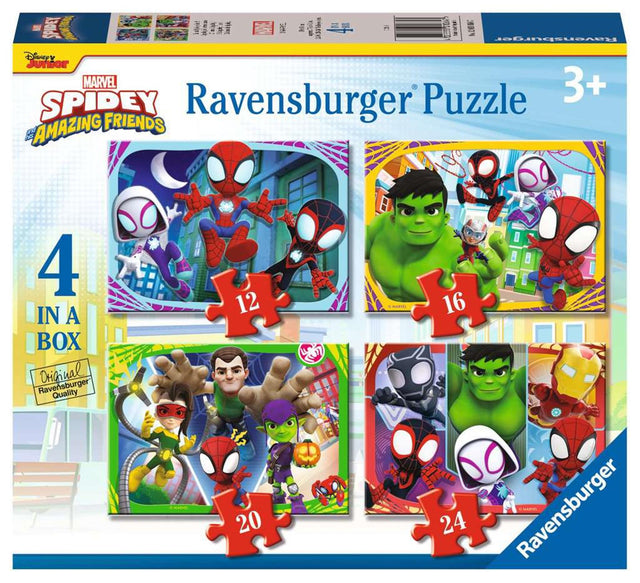 Ravensburger Spidey et ses incroyables amis Puzzle 4 en 1 - 12+16+20+24 pièces - Puzzle pour enfants