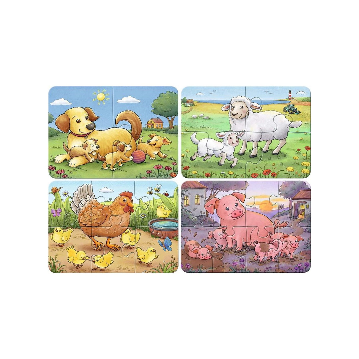 Ravensburger puzzle mes premiers puzzles 4en1 familles d'animaux de la ferme