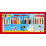 Stabilo Woody 3 en 1 - crayons de couleur aux multiples talents - set 18 pcs. + taille-crayon