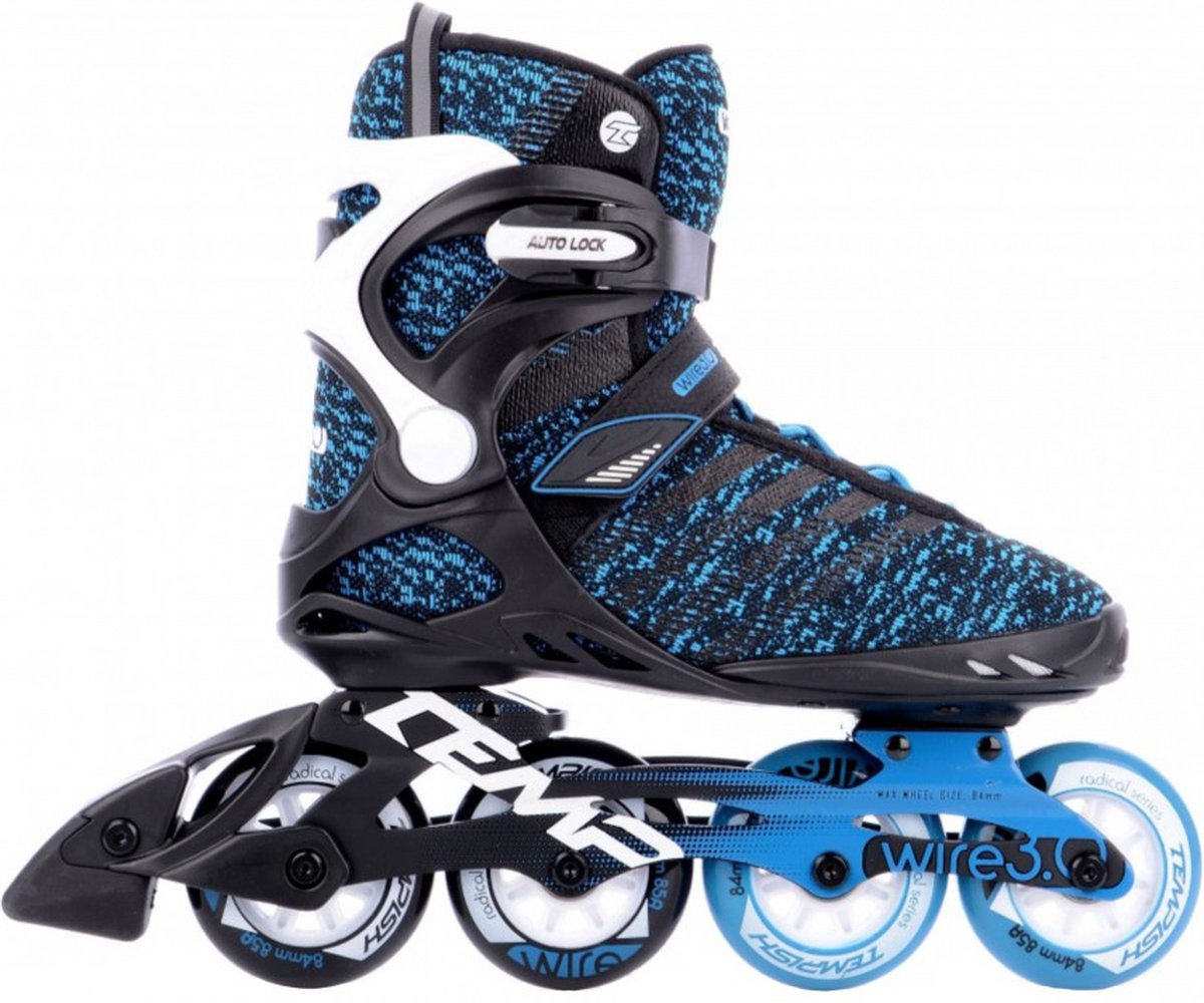 Patins à roues alignées Tempish wire 3.0 84 – roues 4x84 mm – patins à roues alignées fitness – noir bleu – taille 43