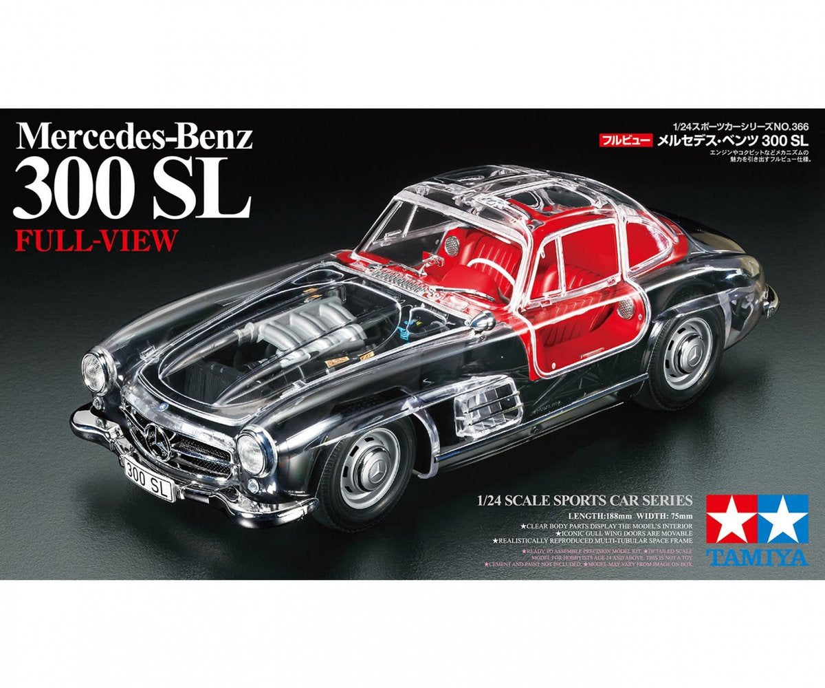 Tamiya modèle kit voiture - 24366 Mercedes-Benz 300sl - complètement transparent - version limitée en plastique - 1:24 - modèle kit
