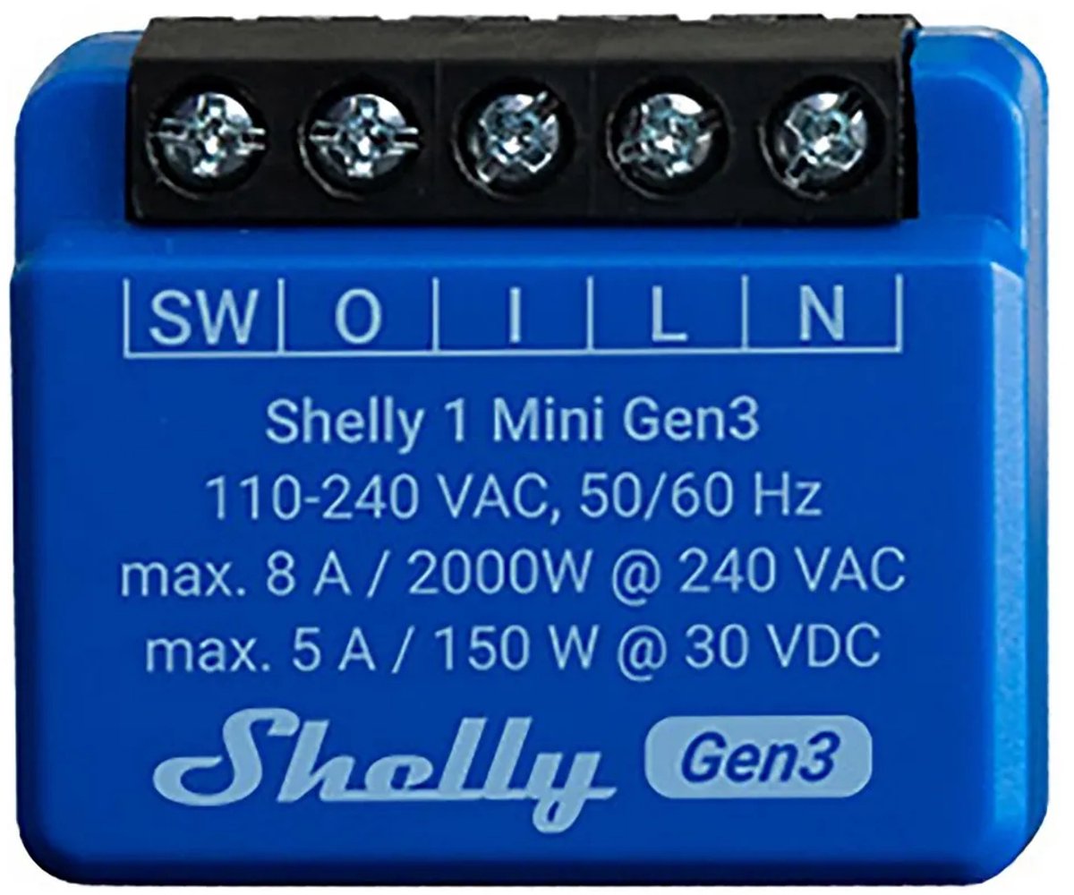 Shelly 1 mini contrôleur wi-fi Bluetooth pour un système douanier intelligent