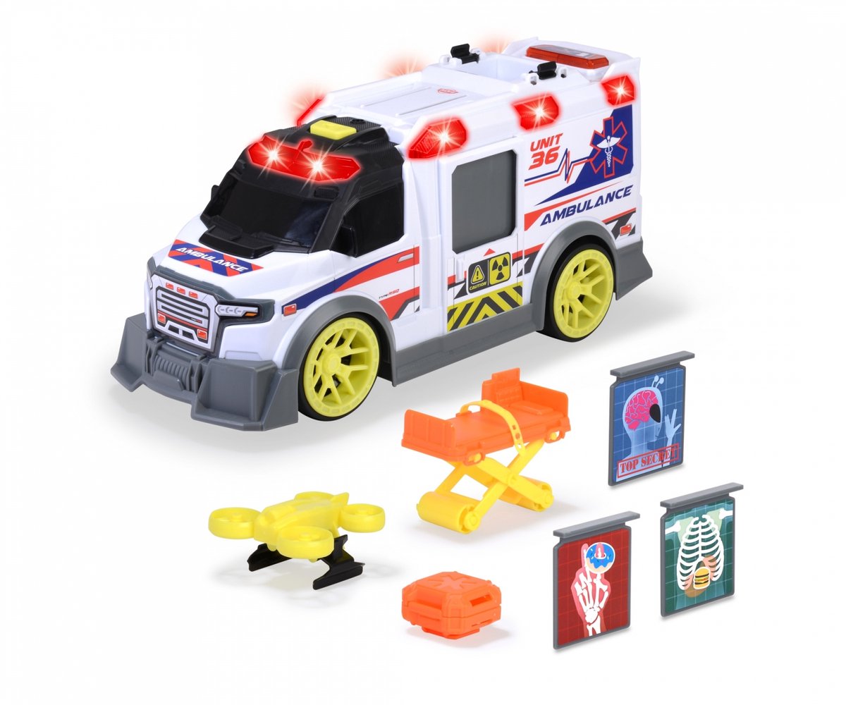 Dickie toys 203307003, ambulance, 3 ans, aa, rouge, blanc - 203307003