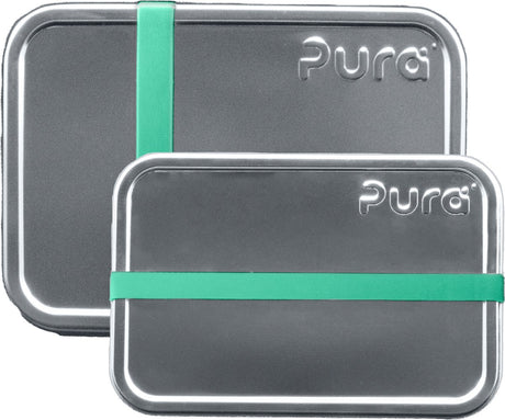Boîte à lunch Pura lot de 2 - petite et grande + bande silicone mousse