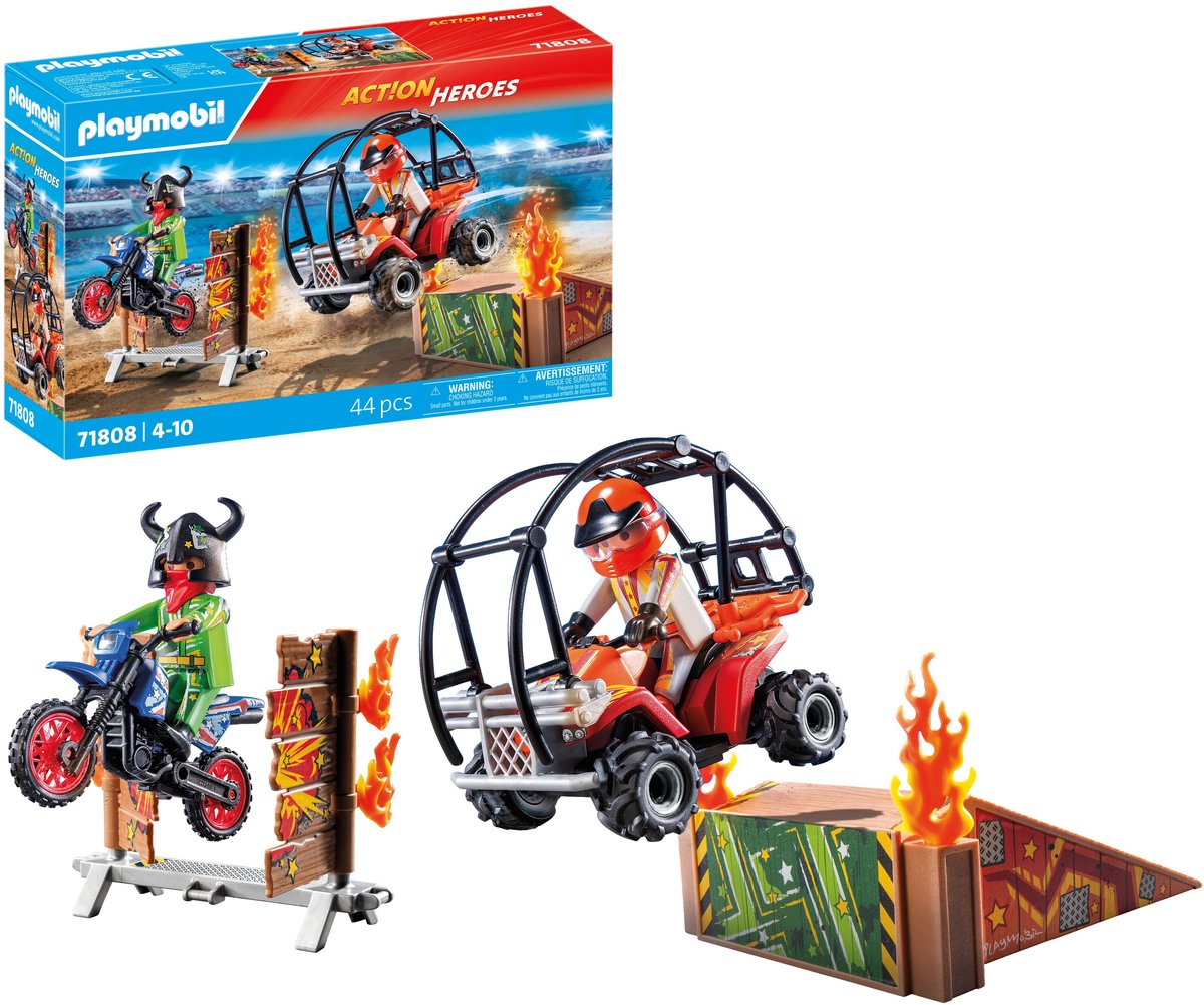 Spectacle de cascades promotionnelles des héros d'action Playmobil 71808