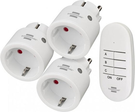 Brennerstuhl set d'interrupteurs sans fil Comfort-Line mini 3+1, 3 mini interrupteurs sans fil (pour l'intérieur, avec télécommande et protection de contact supérieure) blanc