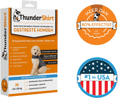 Thundershirt m - gilet relaxant nº1 pour chiens stressés - apaisant immédiatement - facile à utiliser - méthode douce