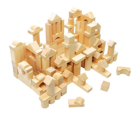 Petit pied - Blocs de construction en bois bien sûr dans le sac, 100dlg.