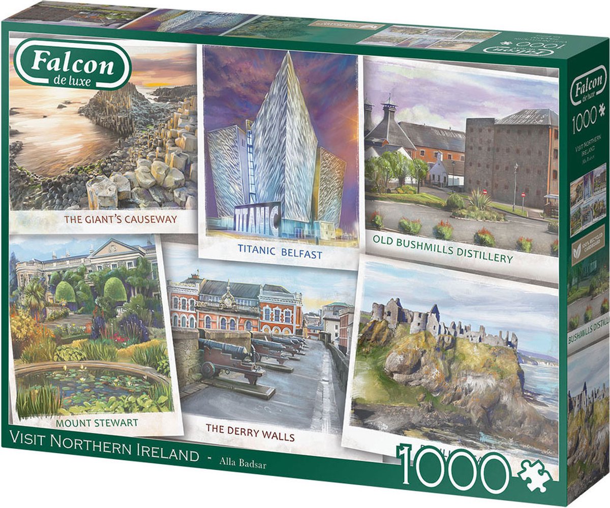 Puzzle Jumbo Falcon - Visitez l'Irlande du Nord, 1000pcs.