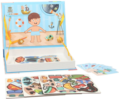 Jouets Lobbes, par exemple livre magnétique - tenues pour garçons, 59 pcs.