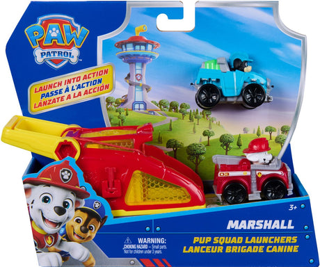Paw Patrol - Lanceurs Marshall Pup Squad - Pack de 2 avec véhicule Rex - Ensembles de jeu