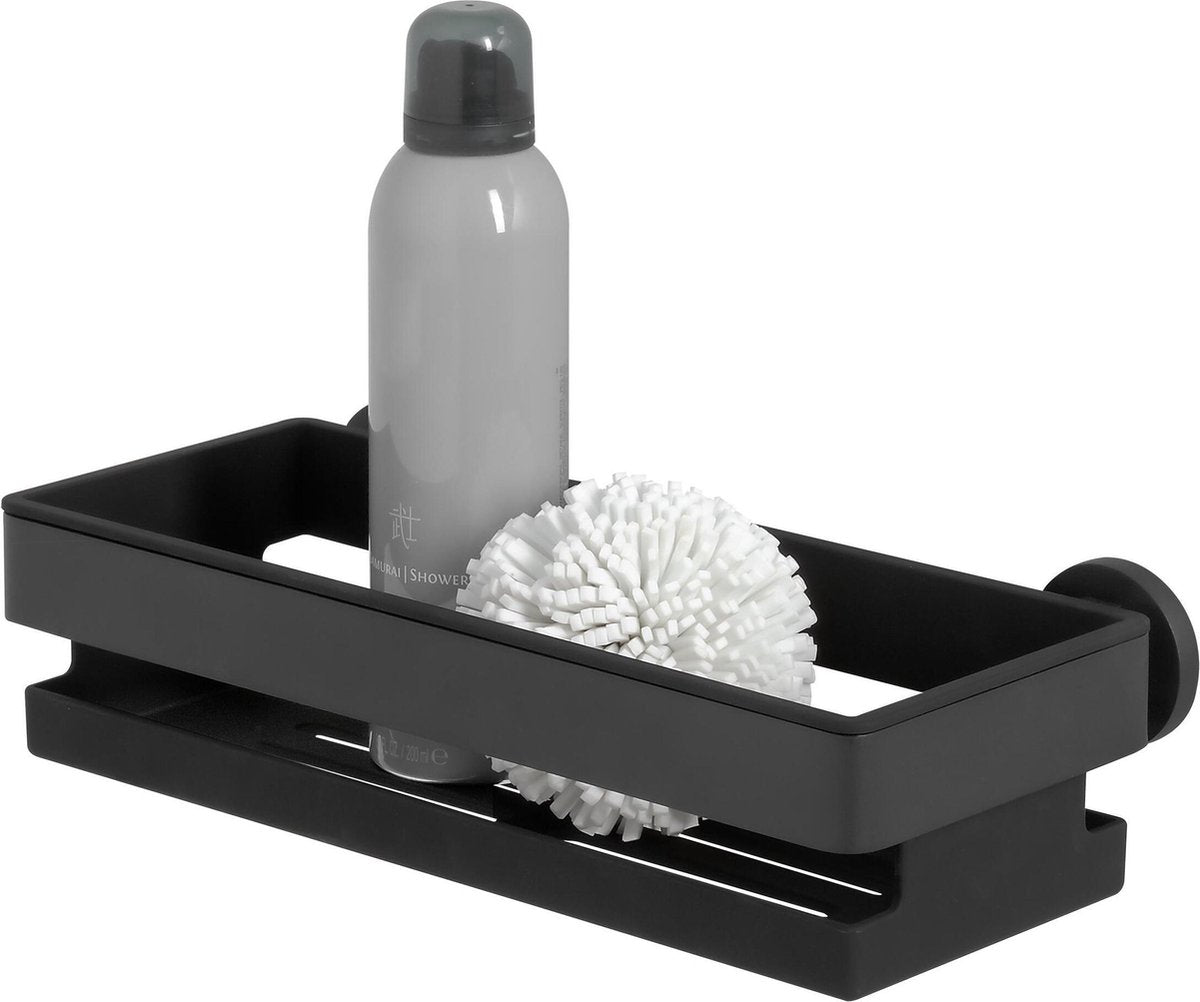 Tiger midi - support de douche - support de salle de bain - sans perçage - perçage ni collage - acier inoxydable - noir mat
