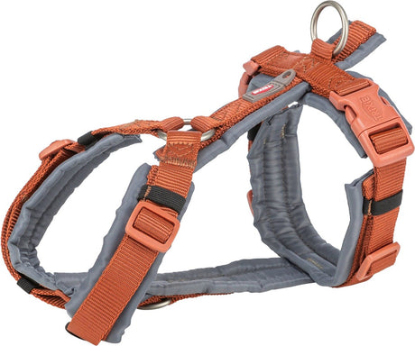 Trixie Dog Harness Premium Draw Rust Brown Graphite Grey
