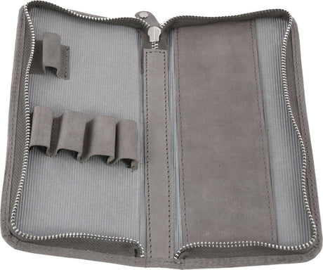 Pochette à stylo Alassio - cuir chasseur - gris - ju-2639
