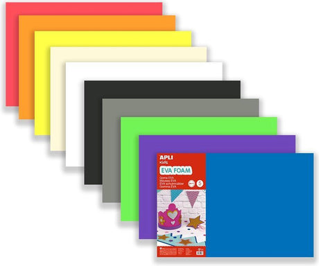Apli kids eva foam 10 kleuren 60 x 40 cm x 2 mm - 10 vel