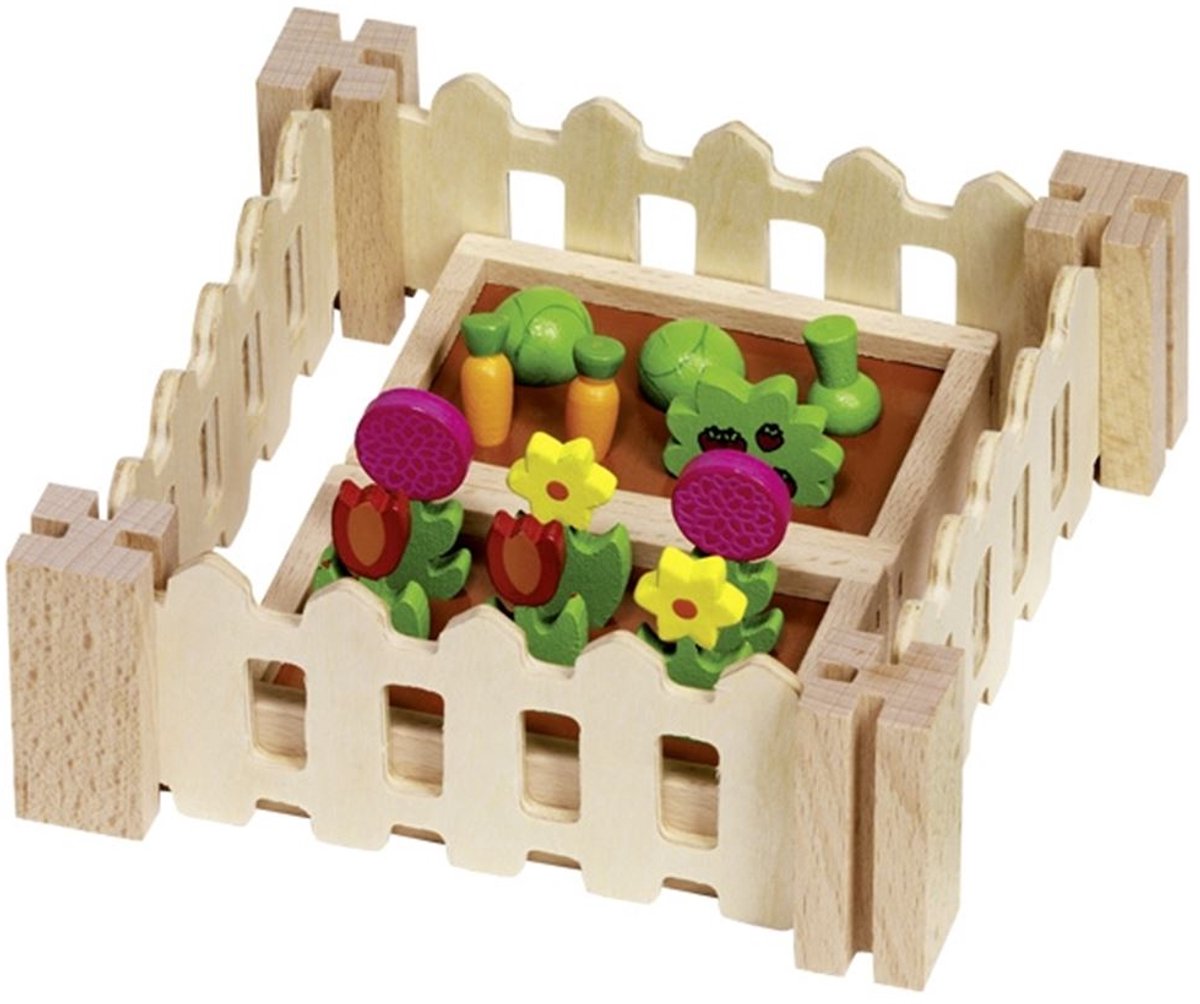 Accessoires pour maison de poupée Goki : mon petit jardin, parterre de fleurs 8x5x3cm, 3