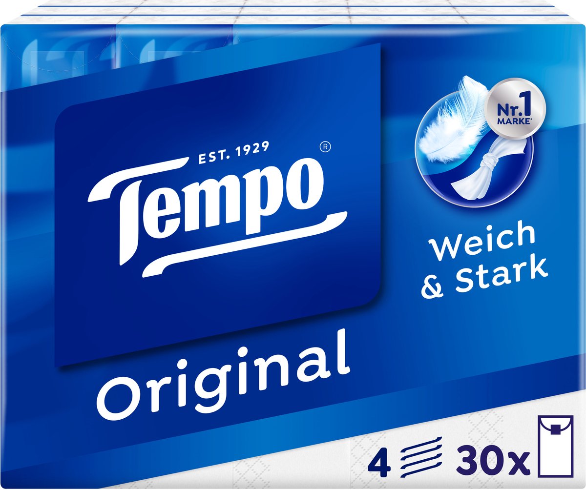 Tempo original - mouchoirs 4 épaisseurs - pack économique - 10 x 30 paquets = 300 paquets