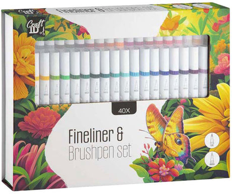 Craft id color set stylo pinceau fineliner 40 pièces