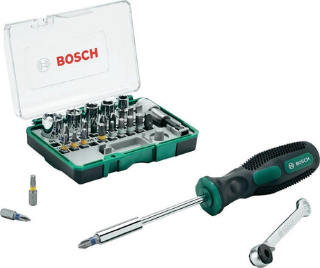 Jeu d'embouts et jeu de cliquets Bosch x-line 27 pièces + tournevis à main
