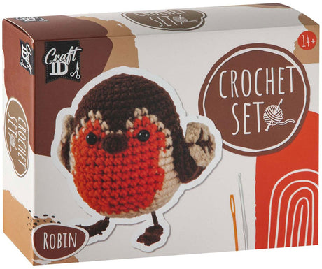 Kit de crochet pour groupe d'artisanat créatif Robin - incl. aiguille et fil