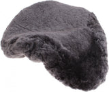 Couvre-selle couverte de mouton gris 28 cm