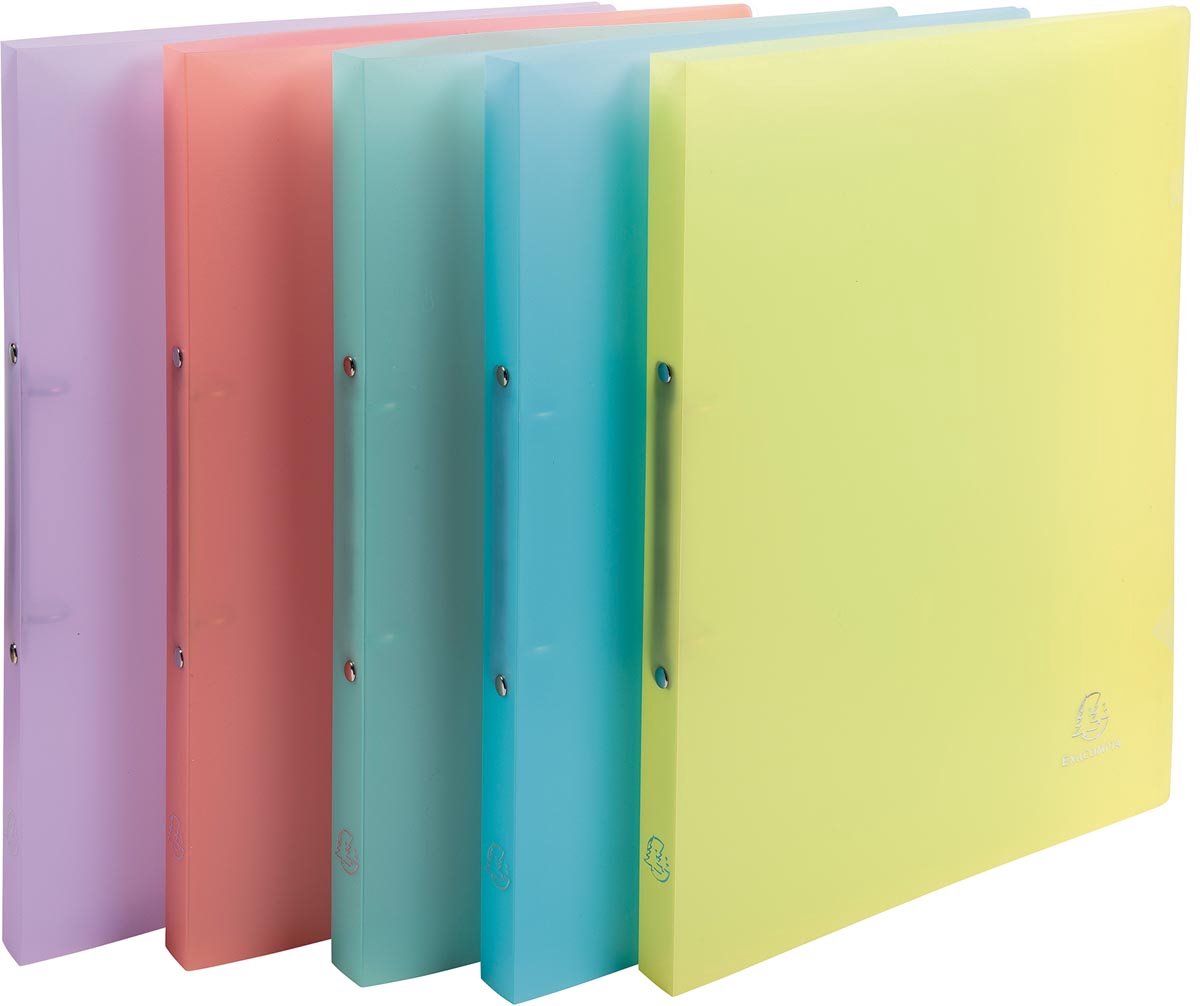 Exacompta classeur à anneaux chromaline ft A4, 2 anneaux de 1,5 cm, couleurs pastel assorties 5 pièces