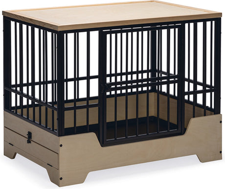 Designed by lotte bench hondenbench meubel quirine - hondenmand - met lade - metaal hout - l - 92x62x76 cm