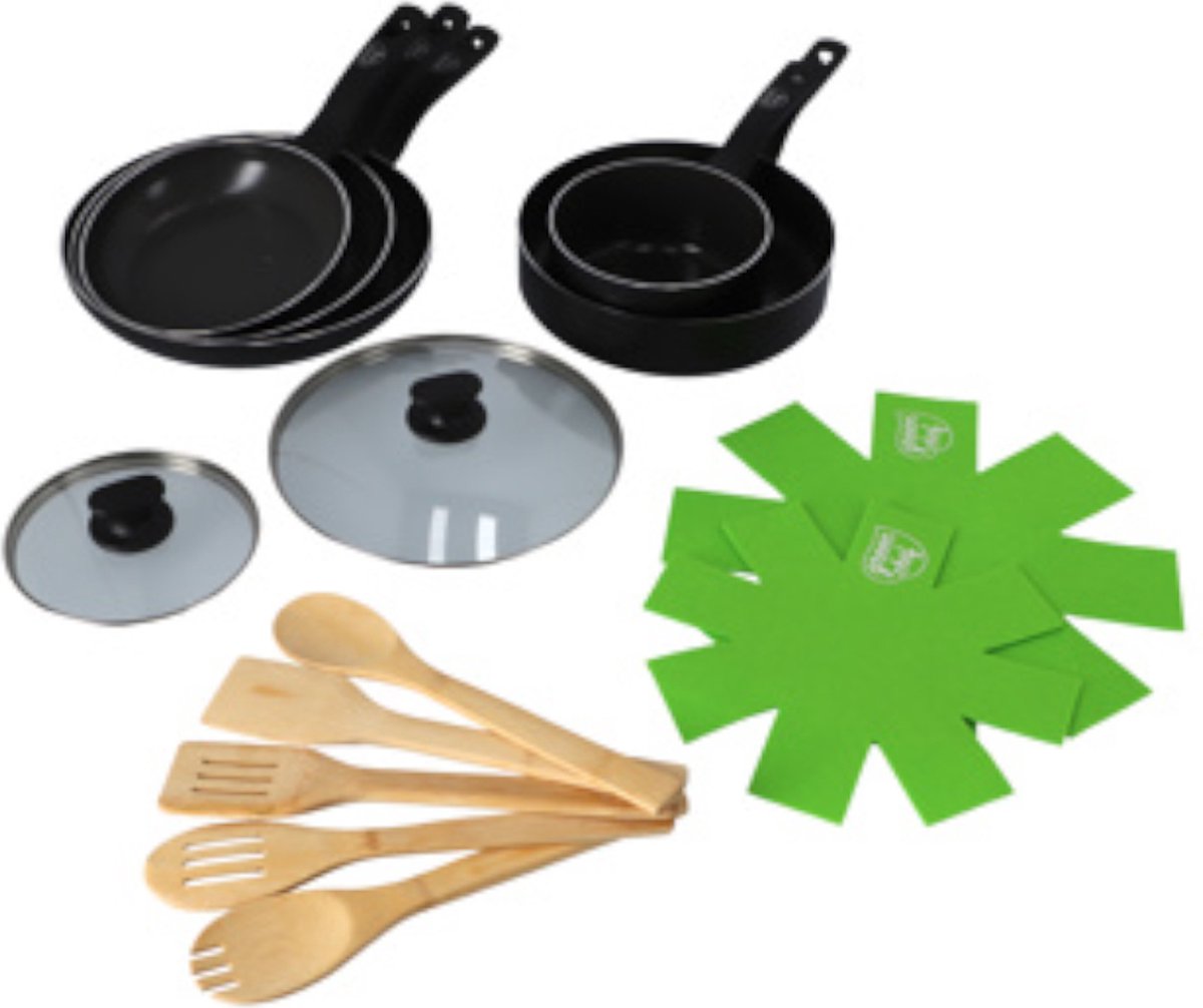 Green chef set de poêles greenchef 14 pièces noir