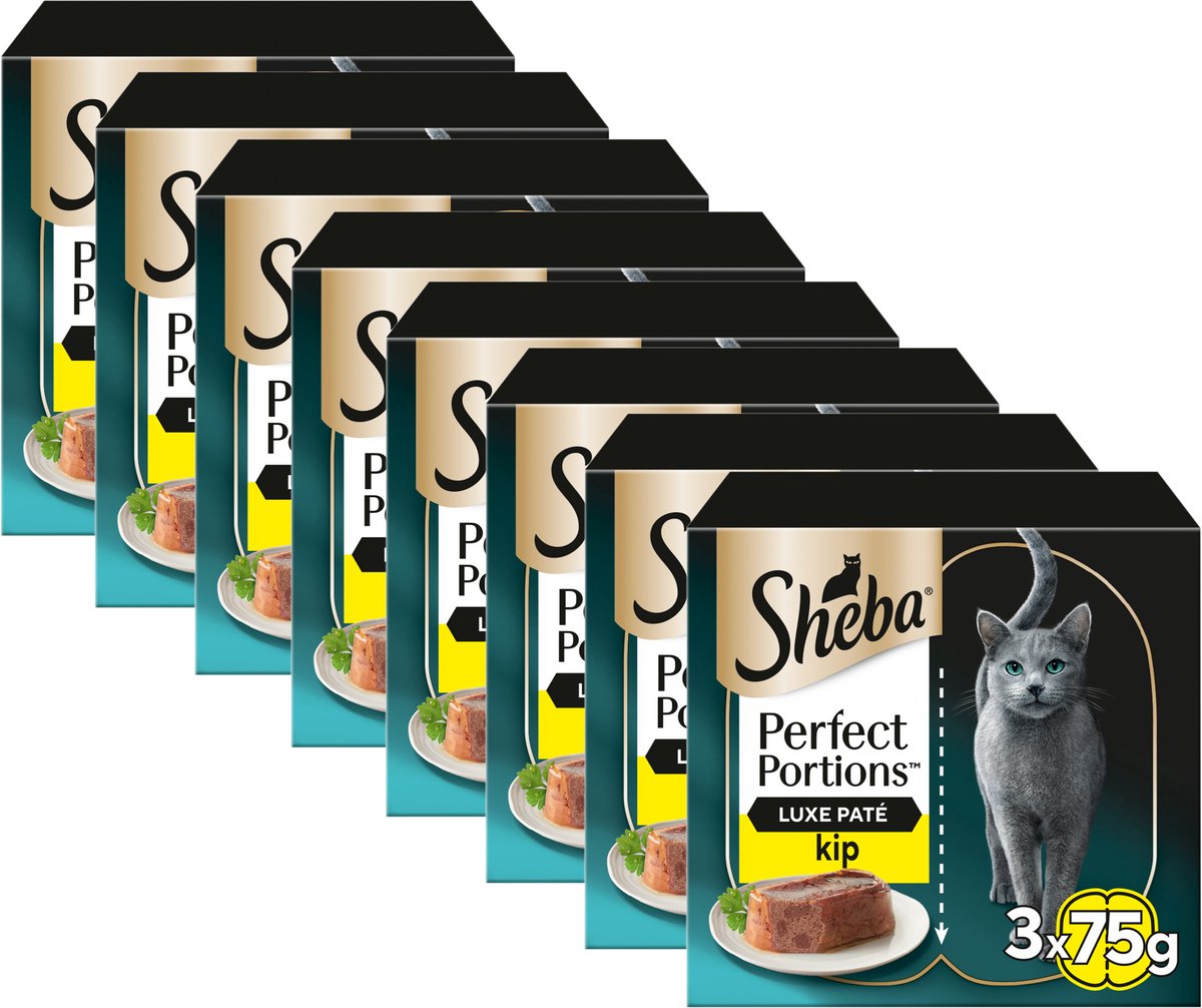 Nourriture pour chat Sheba - portions parfaites - nourriture humide - pâté de poulet de luxe - 24 x 75gr