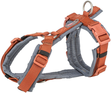 Trixie Dog Harness Premium Draw Rust Brown Graphite Grey
