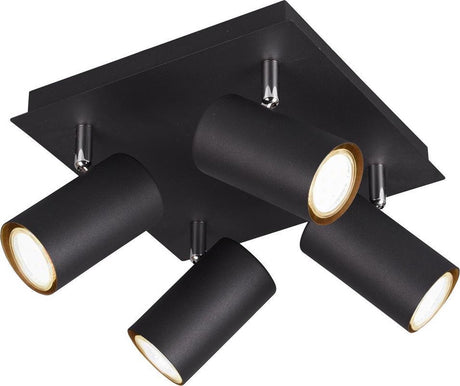 Trio marley - spot - noir mat - excl. 4x gu10 3w