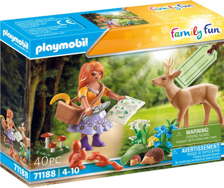 Playmobil herboriste amusant en famille avec cerf - 71188